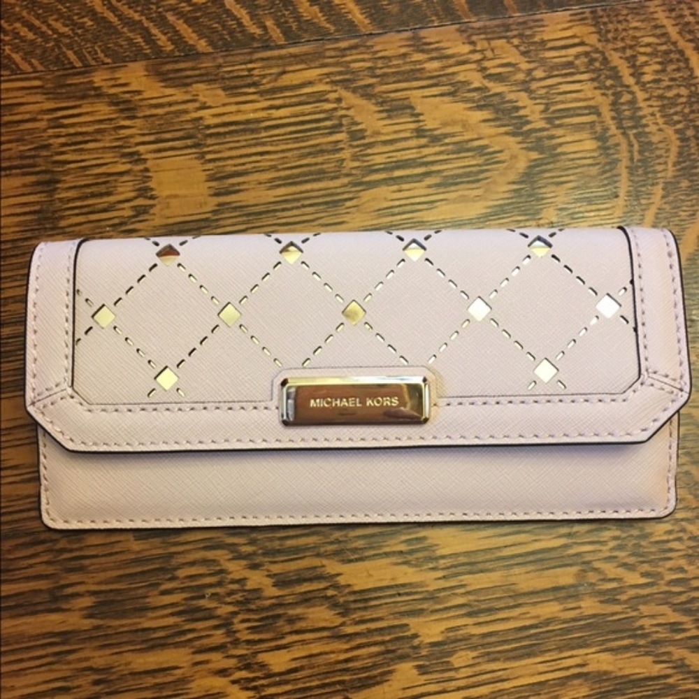 Michael Kors Jamey Wallet, New with Tags, Saffiano Leather, Ballet (Blush Pink)